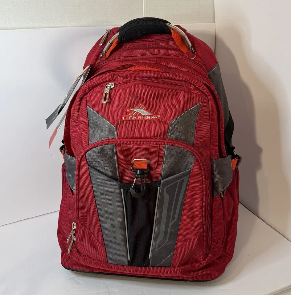 High Sierra XBT - Mochila con ruedas de negocios, carmín/línea roja/negra, nueva con etiquetas Foto 2 de 4