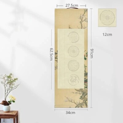 Xuan Paper Hanging Scroll Batik Half Ripe Rice Paper Flower Bird Xuan Paper