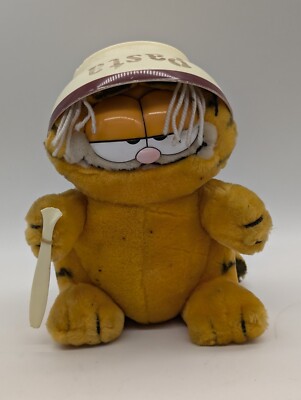 Vintage 1981 Garfield Spaghetti Attack Plüsch mit Etikett, selten