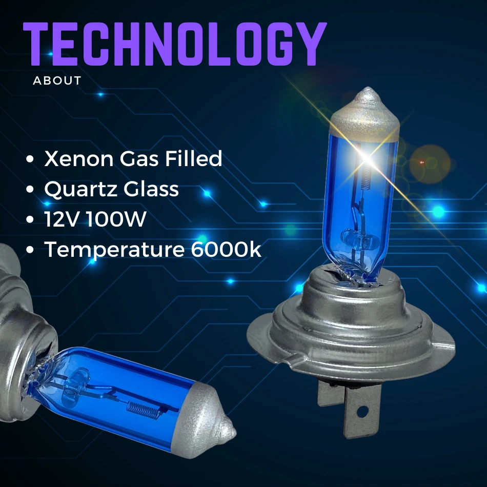 H7 Headlight Xenon White HID Super Bright Car Bulbs Lamps Light Blue Globes 12v - Image 4 of 4