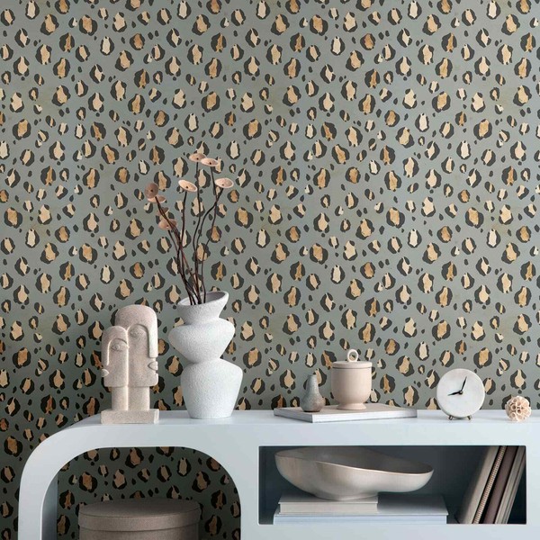 Vliestapete Leopard Muster Flecken Fell Exotisch Grau Beige 78216-2 (3,47€/1Qm)-image