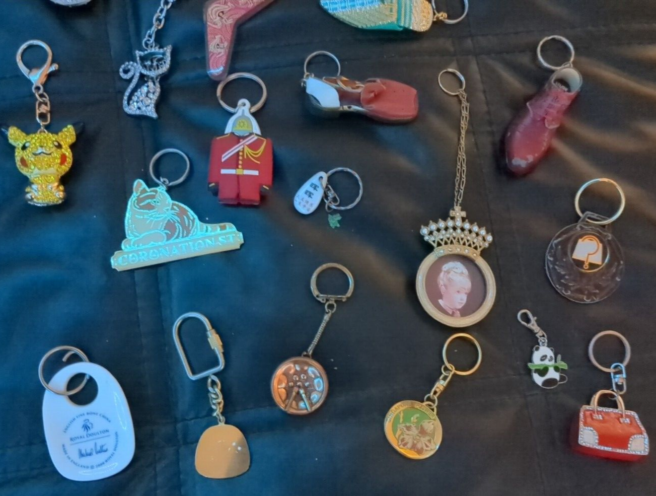job lot keyrings collection collectors hobbie keys ring mixed used