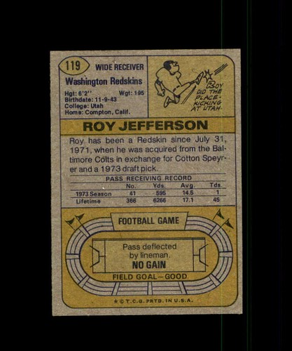 1974 TOPPS FOOTBALL 1-249 YOU PICK SEE SCANS, COMPLETE SETS, TEAMS, PLAYERS - Picture 175 of 363