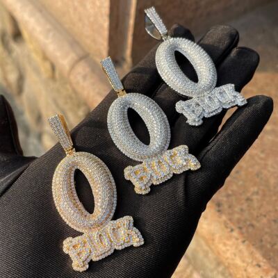 O BLOCK | HIP HOP 24K GOLD 925 SILVER ICED BLINGED OUT PENDANT 