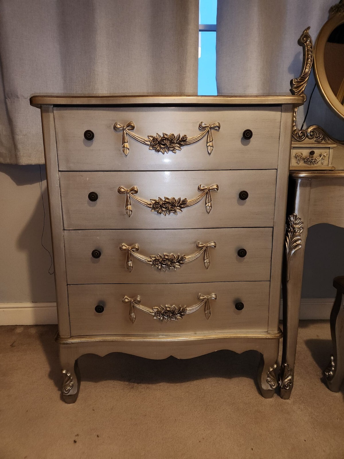 Toulouse Silver French Style Shabby Chic Bedroom Furniture eBay