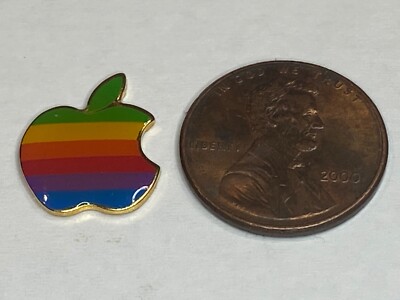 Vintage Old Apple Computer Mac Macintosh Rainbow Logo Lapel Vintage Old Apple Computer Mac Macintosh Rainbow Logo Lapel