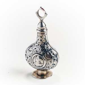 18th Century Continental Silver Scent Bottle Antique 1700s