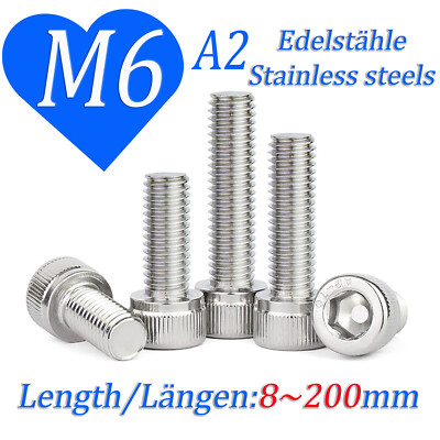 Socket Cap Screws A2 Stainless Steel Allen Bolt Hex Head Din 912 M6