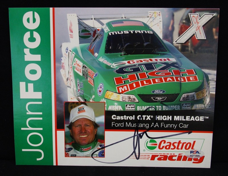 JOHN FORCE Autographed 2004 Pit Card PSA/DNA NHRA Funny Car Castrol Racing AUTO