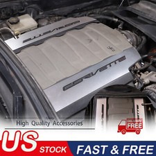 Engine Fuel Rail Covers Pair Lh Rh Fit For 2014-2019 Corvette C7 Silver Alloy