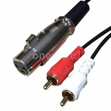 3PIN XLR Female to Dual Phono 2 RCA stereo audio mixer Gold cable 5FT/1.4M US Sh