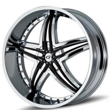 22 Inch 22x9.5 Gianna Blitz Chrome Wheels Rims 5x5 5x127 13