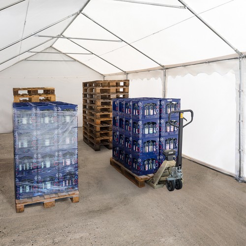 Carpa almacén 4x4 m blanco PVC 750 N impermeable con base reforzada - Imagen 5 de 10