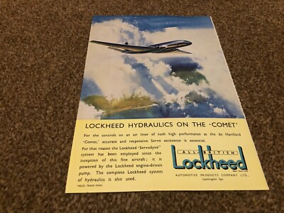 AC64 ADVERT 11X8 LOCKHEED HYDRAULICS ON THE DE HAVILLAND COMET