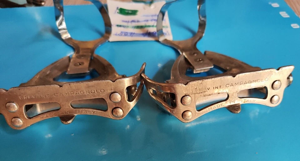 CAMPAGNOLO CHORUS 踏板和脚趾夹 PEDALI BICI 复古 — 第 4/4 张图片