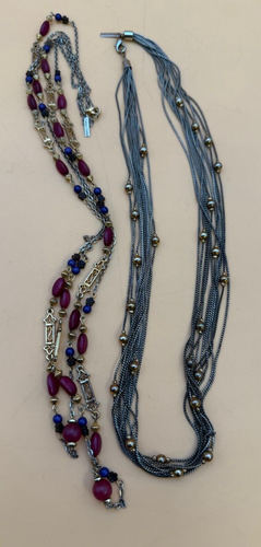 2 Vintage Casual Eckkette Perlenketten