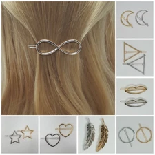Fashion Barrette Metal Hair Pin Clip Gold Silver Multi Shape