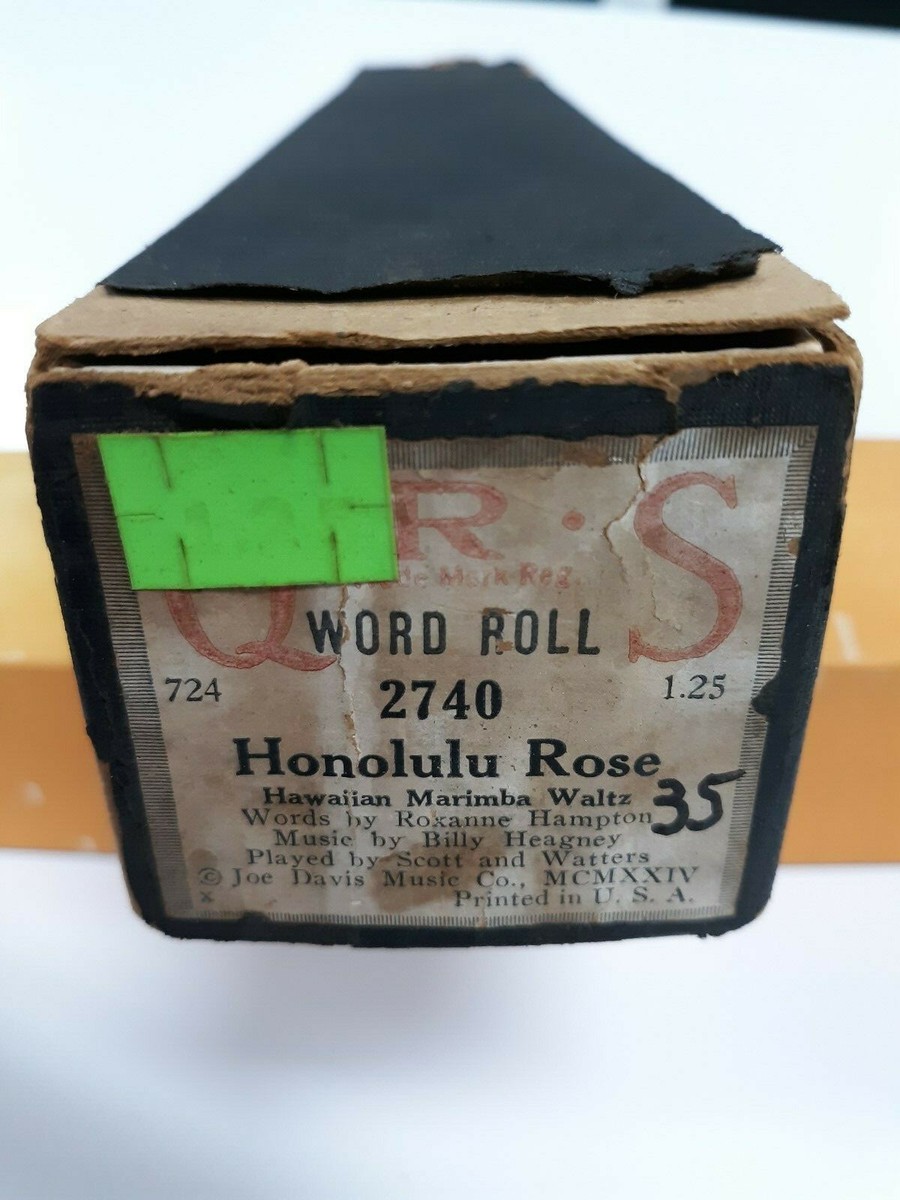 ぴあの QRS piano roll # 2740 Honolulu Rosea Hawaiian Marimba Waltz | eBay