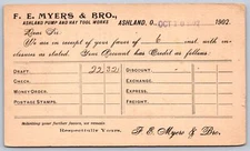 K20/ Ashland Ohio Postcard Postal Card c1910 F.E. Myers & Bro Pumps Tools 5