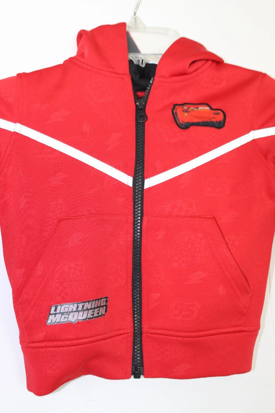 ALEXANDER MCQUEEN Felpa con cappuccio e zip Disney Pixar Cars Saetta McQueen #95 rossa taglia 2 bambino