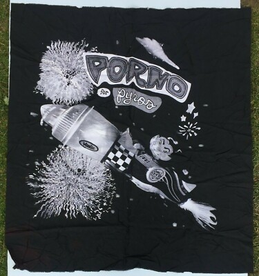 PORNO FOR PYROS Banner Wall Hanging Flag Black Tapestry Printed