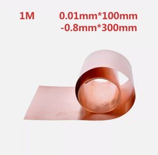 1pcs 99.9 Pure Copper purple Copper Metal Sheet Foil Plate Strip Thick 0.01-1mm