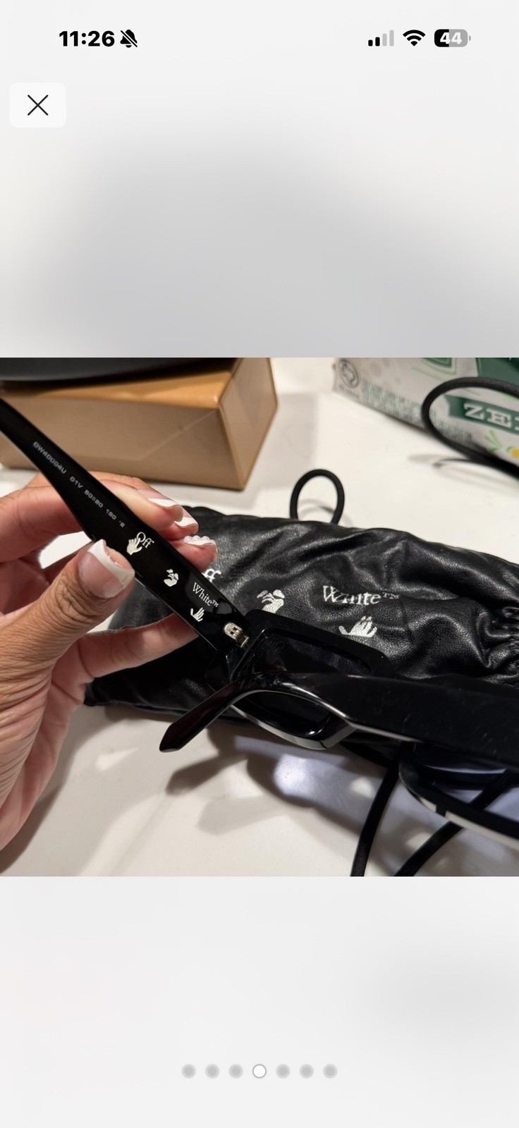 Off-White Arthur Rectangle Designer Sunglasses Bl… - image 4