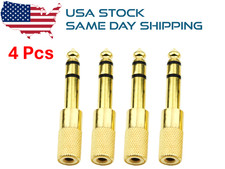 4x TRS Stereo Audio Headphone Adapter 6.35mm 1/4" Male to 3.5mm 1/8" Female Jack