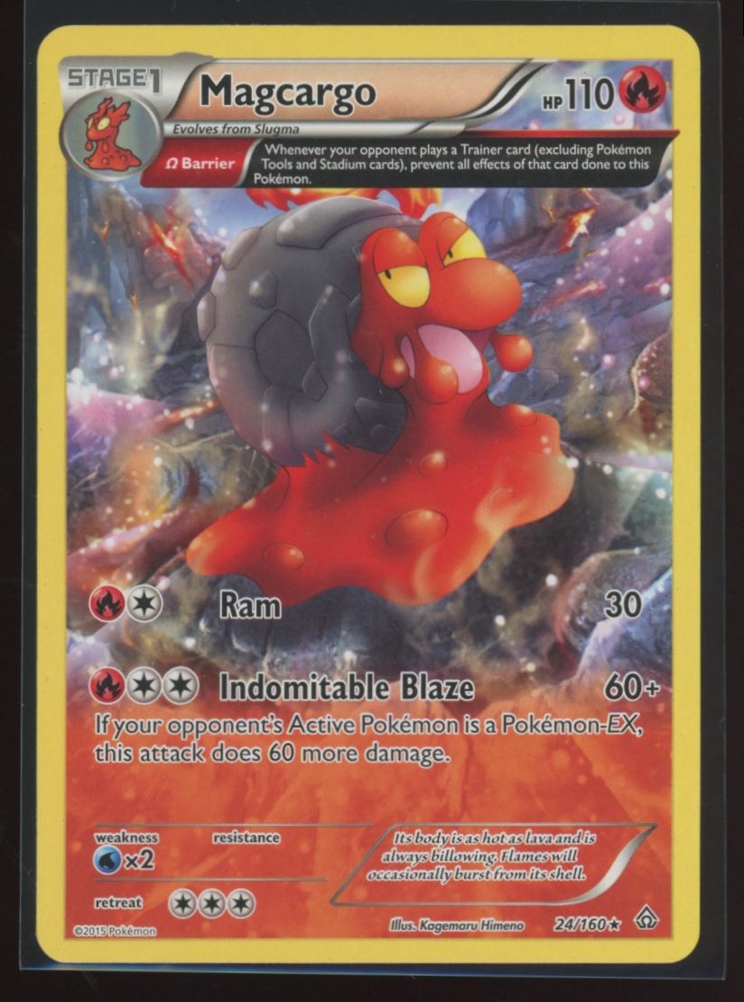 2015 XY - Primal Clash Magcargo Omega Rare #24 Pokemon Card