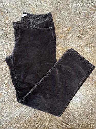 J. Jill Brown Corduroy Pants Sz 12P Waist 34” Inseam 29” Slim Leg Mid Rise - Picture 1 of 7