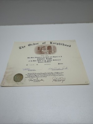 THE ORDER OF KNIGHTHOOD 1974 DEMOLAY BUCKEYE PRIORY BRIAN OGLE