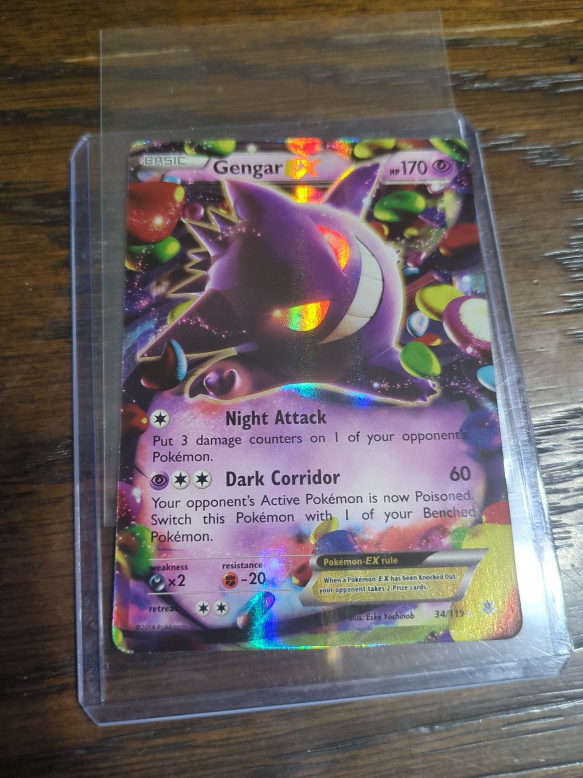 Pokémon TCG Gengar EX 2014 XY Phantom Forces 34/119 Ultra Rare NM