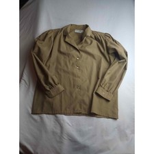 Cat Cay Vintage Tan Khaki Button Down Blouse Womens Made in USA Size 16