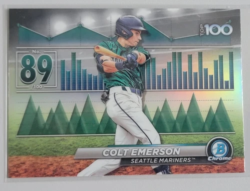 2024 Bowman Chrome Colt Emerson #BTP-89 Scouts Top 100 Seattle Mariners