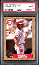 PSA 10 GEM MINT 1987 TOPPS TIFFANY BARRY LARKIN #648 REDS 68134 B316