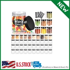 40 Pack Plastic Jars with Lids Gencywe 8 Oz Clear Slime Cosmetics Containers..