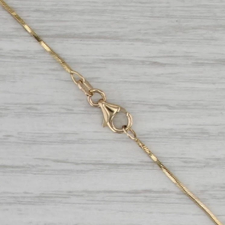 Boxy Snake Chain Lariat Teardrop Necklace 14k Yellow Gold 17.5" - Image 4 of 4