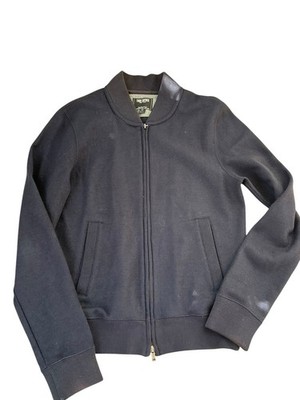Todd Snyder 100% Wool Bomber Jacket In Navy, Size Small Made In Canada