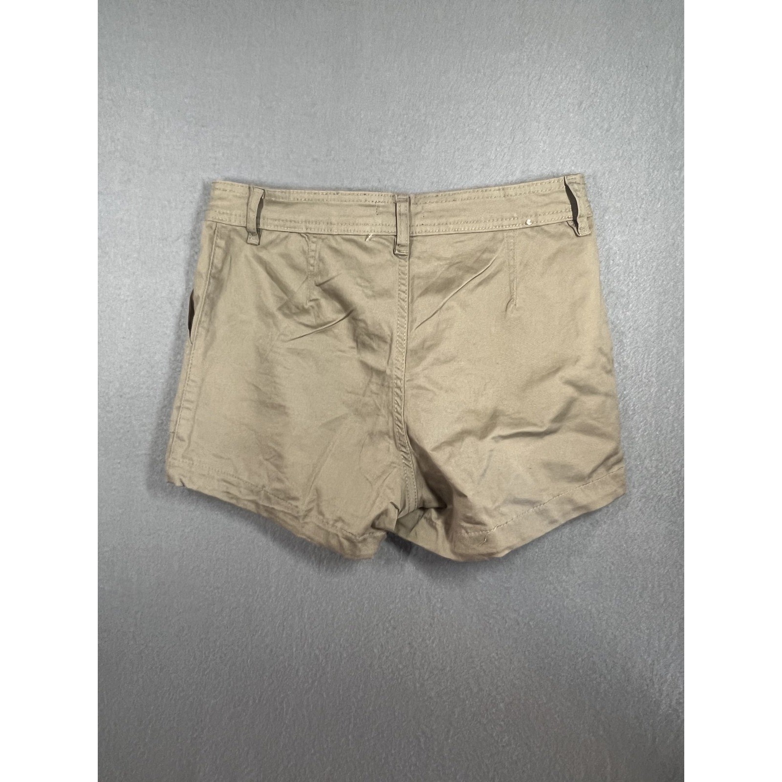 PEP&CO Women's Khaki Tan Chino Shorts Size 12 Regular Fit Stretch Button Zip image 7