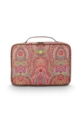 Pip Studio Casey Beauty Case Jabali Red Rot geblümt Kosmetiktasche