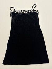 VTG Y2K Babydoll Velvet Satin Dress Whimsigoth Vamp Fairy Grunge Zebra L