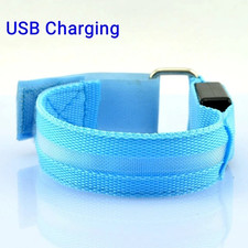 Outdoor Night Running Armband USB Rechargeable LED Light Sports Safety Belt Arm