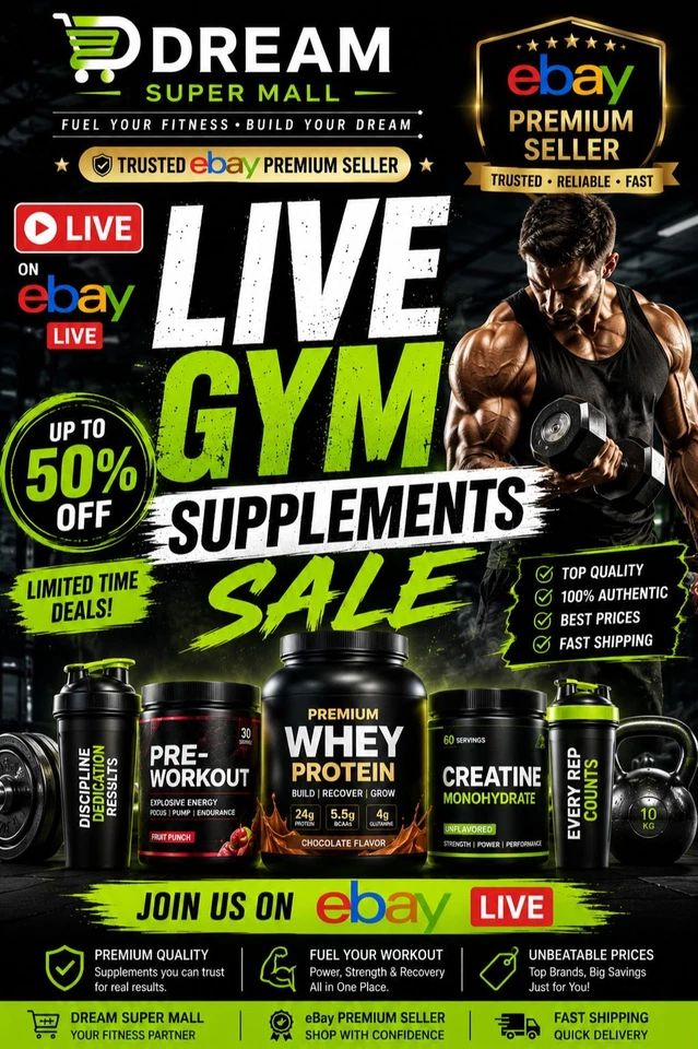 Dream Super Mall 💪 Gym Supplements Sale | Protein, Pre-Workout & More 🔥