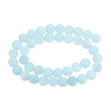 38 Pcs 10mm Natural Stone Beads Round Gemstone Quartz Beads Light Blue