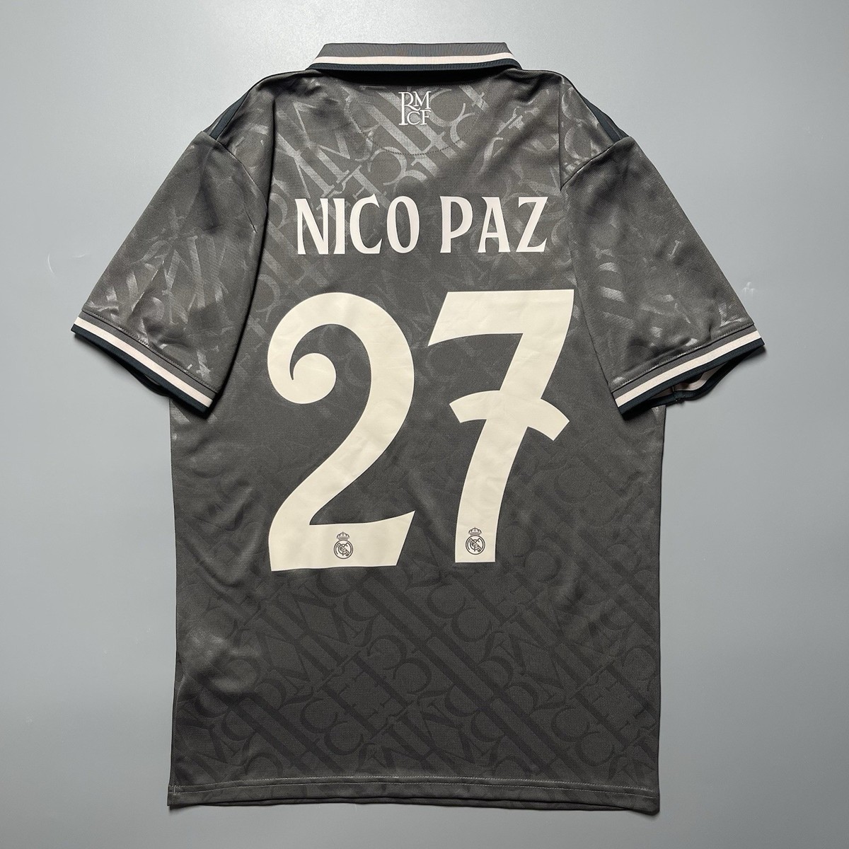 REAL MADRID ADIDAS 2024/2025 SOCCER THIRD JERSEY #27 NICO PAZ SIZE