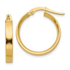 Italian 14k Yellow Gold 3mm x 16mm Nickel Free Mini Hollow Hinged Hoop Earrings