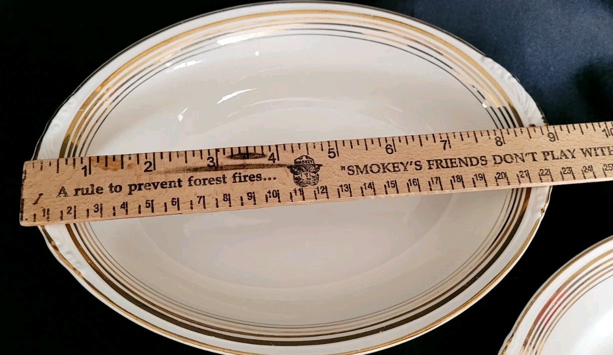 Oval Platter & Serving Dish Homer Laughlin Eggshell Nautilus Wht Gold Trim 1944