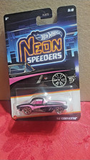 Hot Wheels Neon Speeders '62 Corvette 3/8 Black  Pink Diecast 1:64 Scale Rare