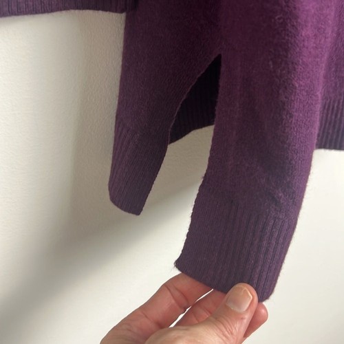 NEW J.Jill XL Aubergine Cotton Blend Long Sleeve Boatneck Soft Tunic Sweater - Picture 8 of 13