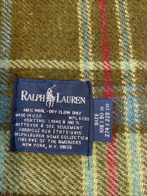 Vintage Ralph Lauren Wool Plaid Blanket KING Size 108 x 90” USA | eBay